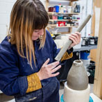 Kate Langrish-Smith working in her studio 2019